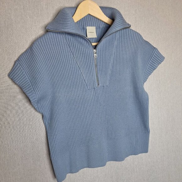 NWOT Varley Rory Half Zip Soft Knit Sweater Size M/L Preppy Tennis core Old Mone - Picture 6 of 8